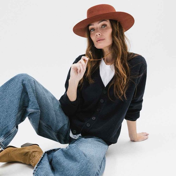 GIGI PIP Burnt Orange Wren Wide-Brim Fedora with Tan Trim - Picture 3 of 13